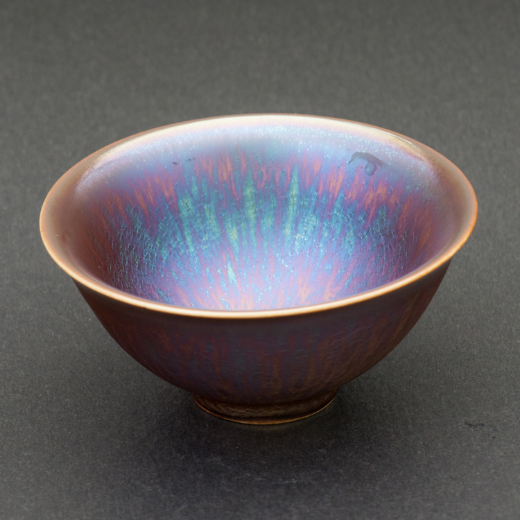 鹿港窯禮品館│辛可窯曜變藍金天目-小杯