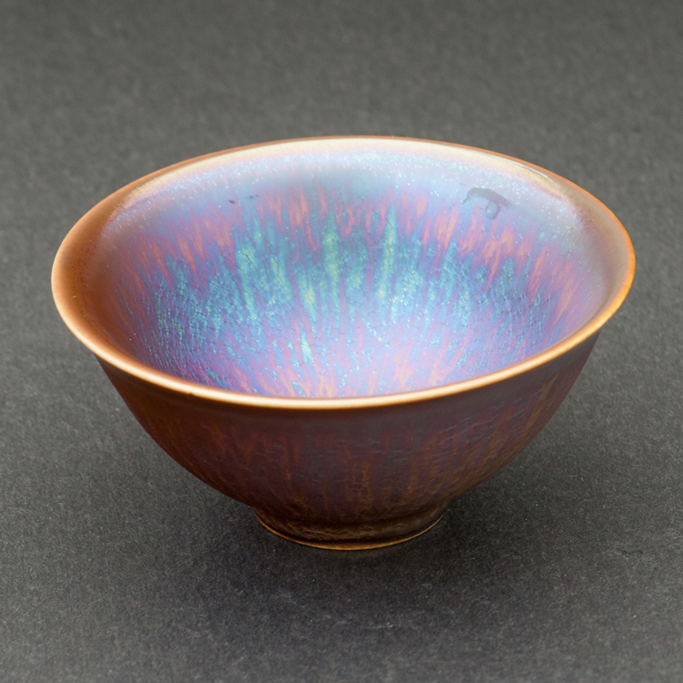 鹿港窯禮品館│辛可窯曜變藍金天目-小杯