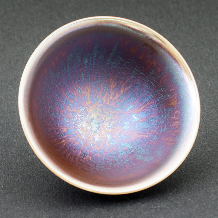 鹿港窯禮品館│辛可窯曜變藍金天目-小杯