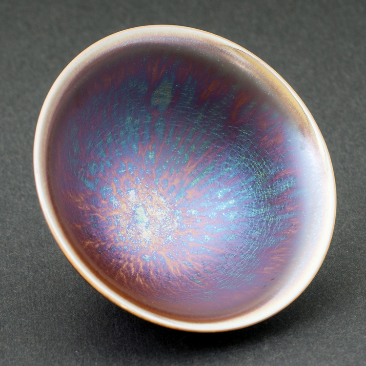 鹿港窯禮品館│辛可窯曜變藍金天目-小杯