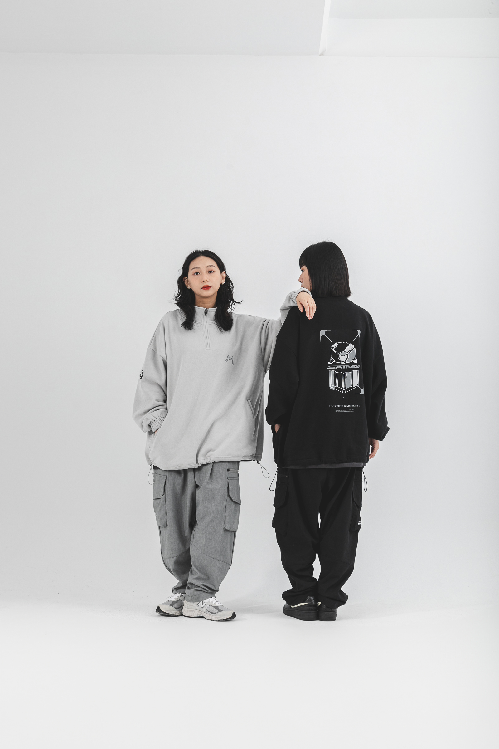 SATIVA UE-02 Virtual Structure Zip Sweat 半拉鍊 長袖 二色