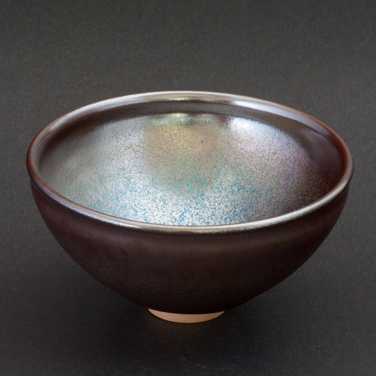 鹿港窯禮品館｜高溫曜變金萃紫羅蘭天目釉鬥茶碗