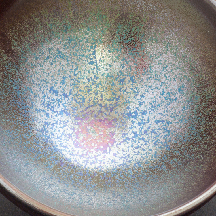 鹿港窯禮品館｜高溫曜變金萃紫羅蘭天目釉鬥茶碗