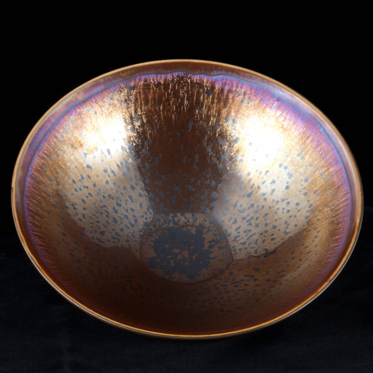 鹿港窯禮品館｜辛可窯曜變 七彩黃金天目 大鬥笠鬥茶碗