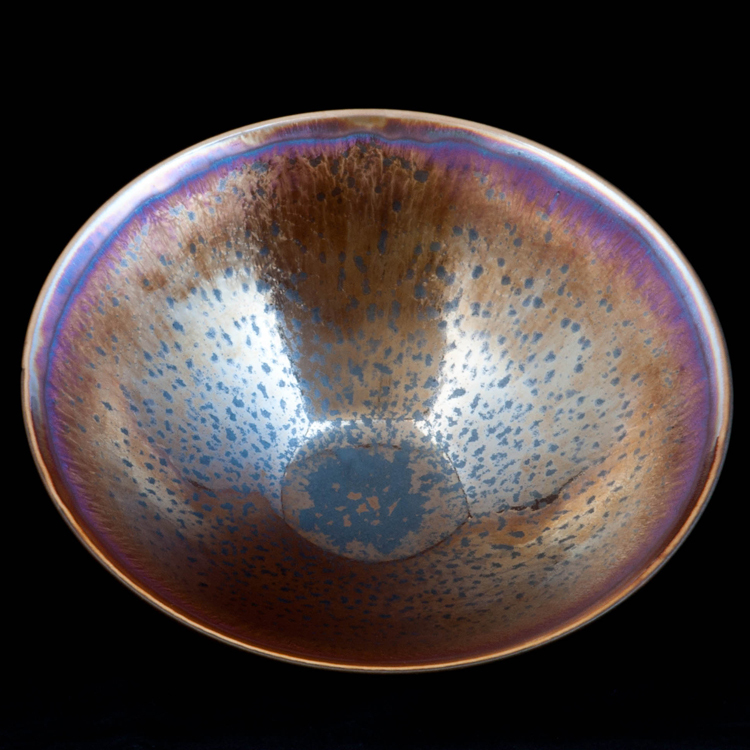 鹿港窯禮品館｜辛可窯曜變 七彩黃金天目 大鬥笠鬥茶碗