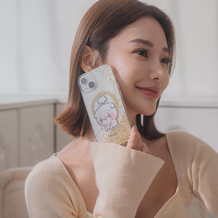 【插畫聯名】萌萌豬 厭世中的me 香檳金貝拉殼  (MagSafe兼容) - iPhone客製化防摔手機殼