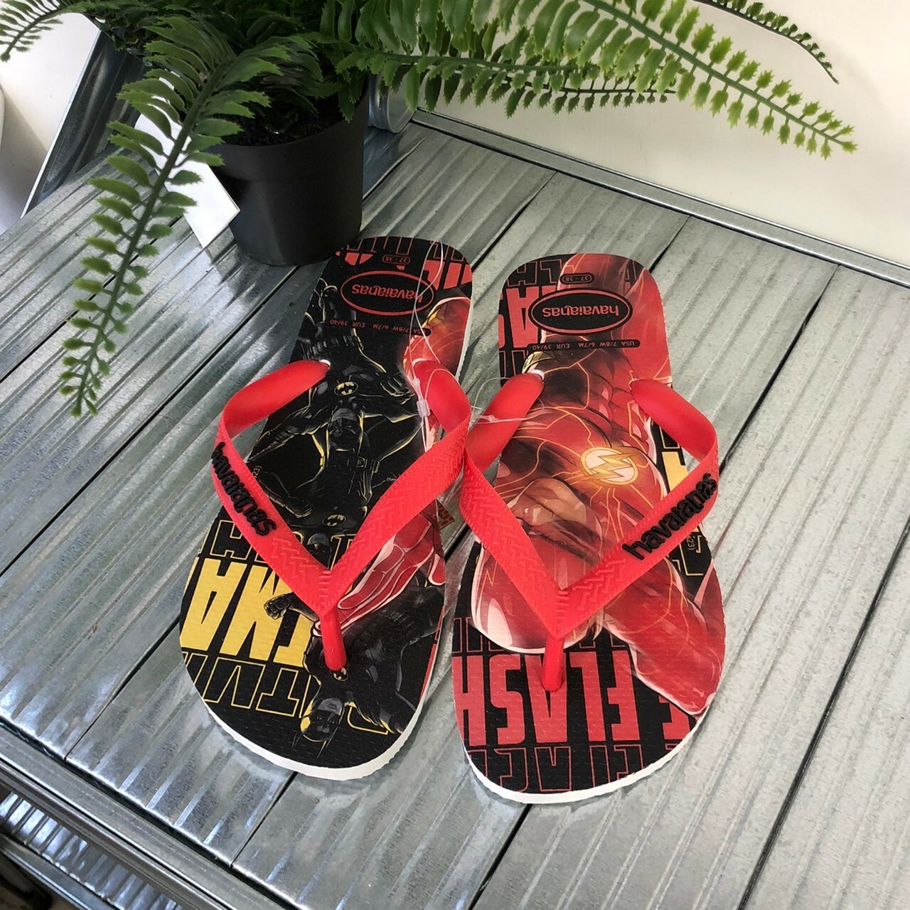 Havaianas 哈瓦仕Heoris Dc拖鞋 夾腳拖 DC漫畫 正義聯盟閃電俠 紅 男女款 4141765-9124U