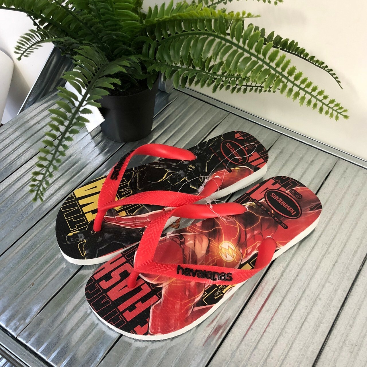 Havaianas 哈瓦仕Heoris Dc拖鞋 夾腳拖 DC漫畫 正義聯盟閃電俠 紅 男女款 4141765-9124U