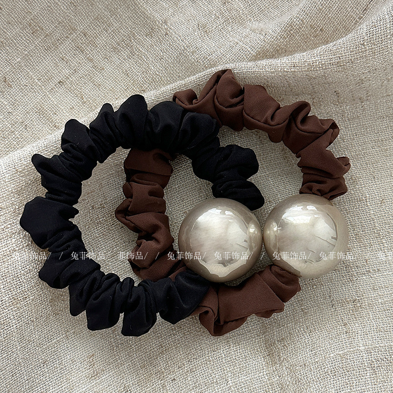 《3480》香檳色大珍珠髮圈