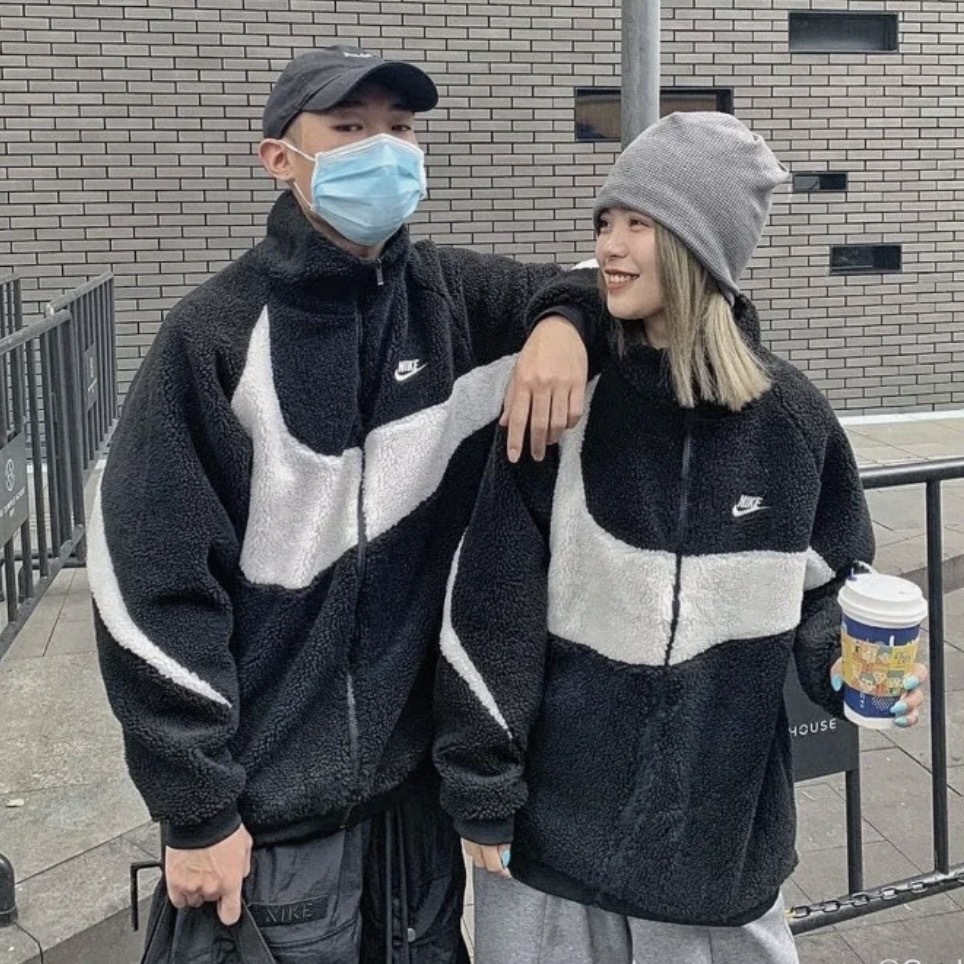 Nike Big Swoosh Jacket Man Black  雙面羊羔毛外套