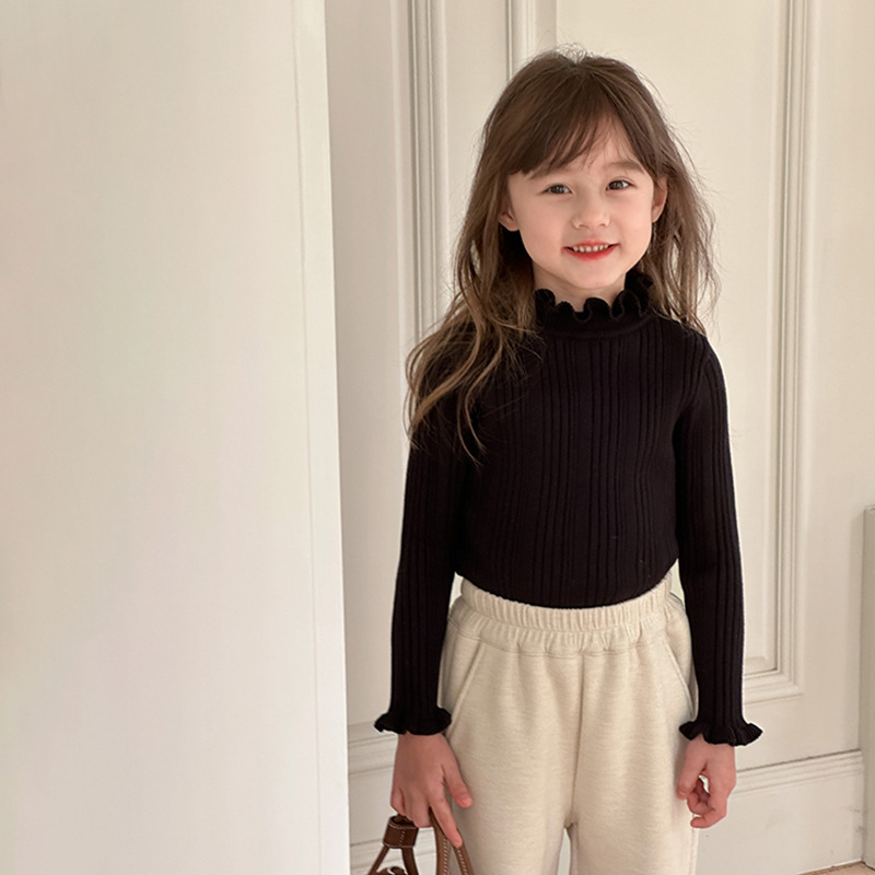 高彈力包芯紗木耳捲捲上衣