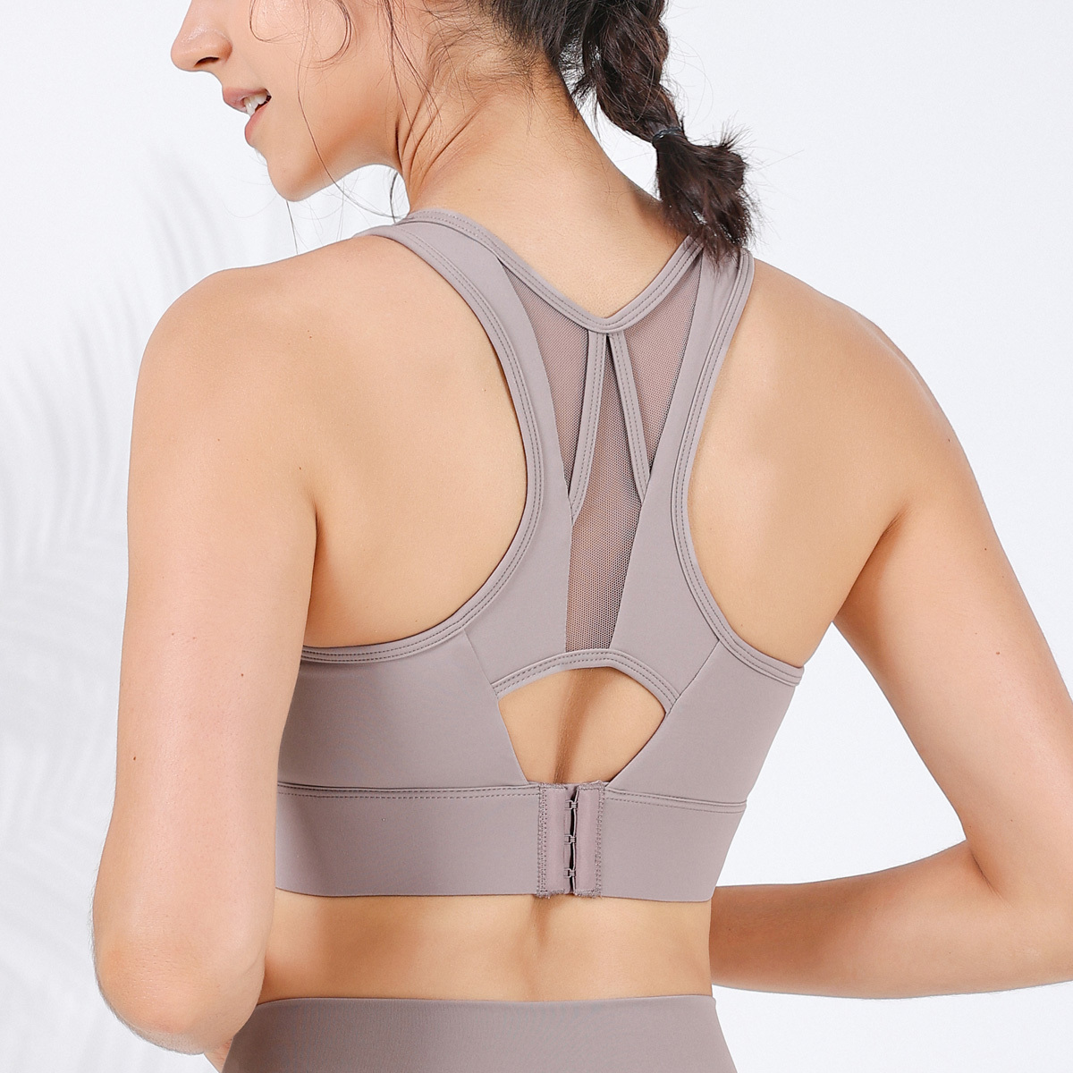 高強度寬肩工字網紗美背瑜珈/運動/機能內衣【半固定罩杯】*