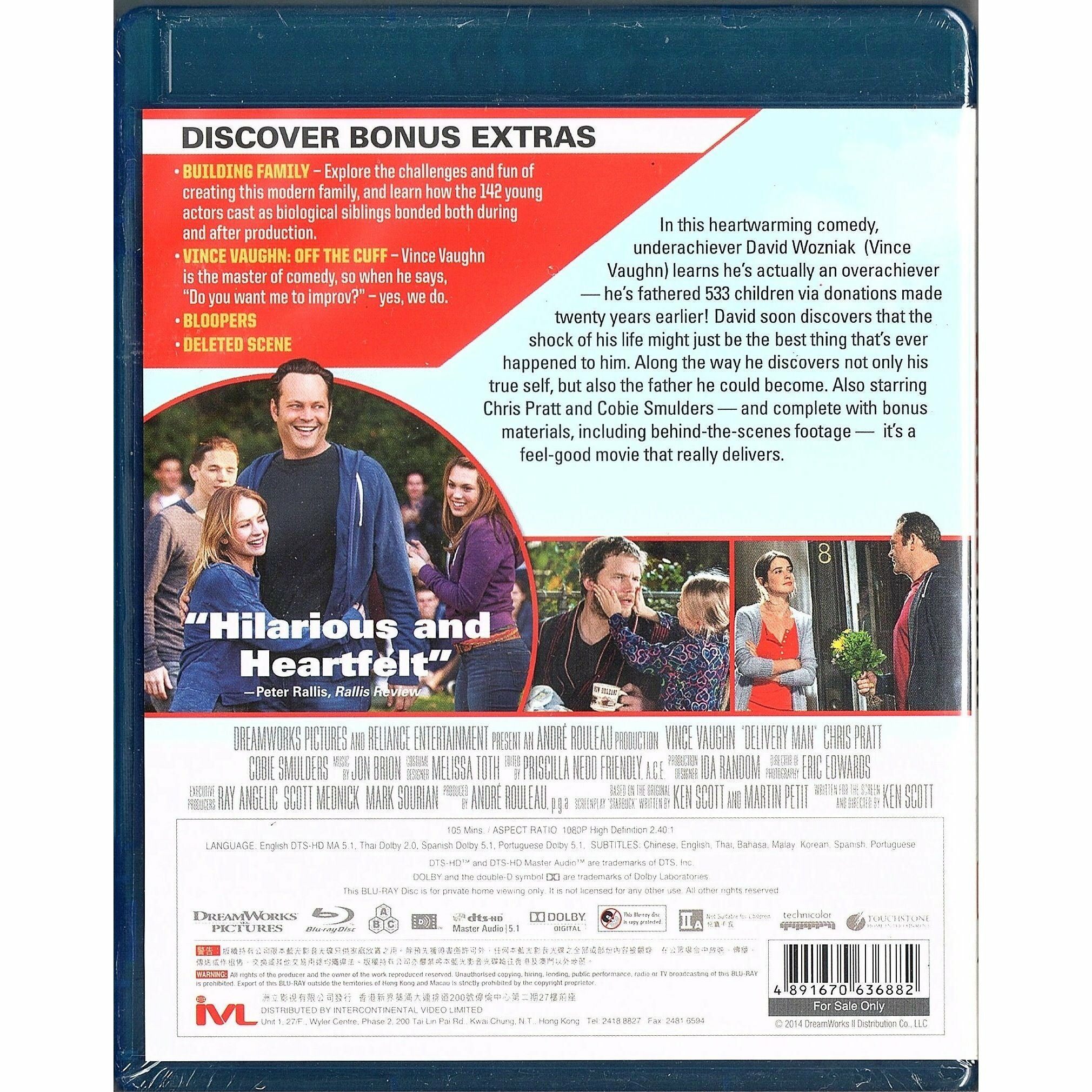 Delivery Man (2013) (Blu-ray) (Hong Kong version)