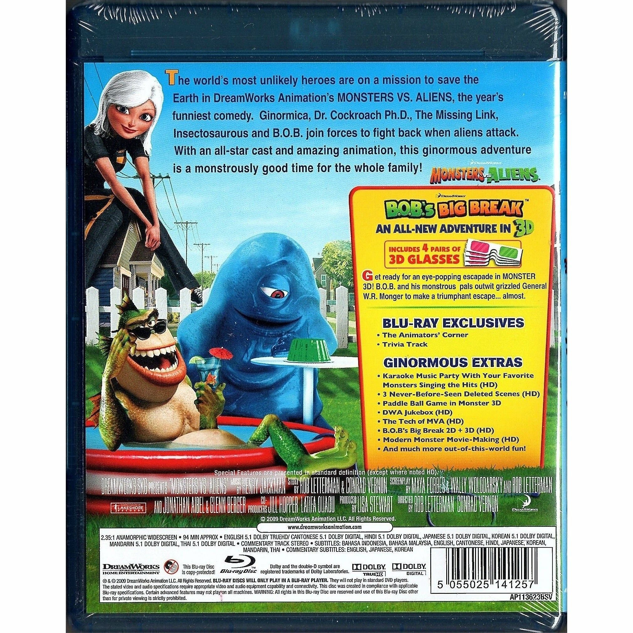 Monsters vs Aliens (2009) (Blu-ray) (Hong Kong Version)