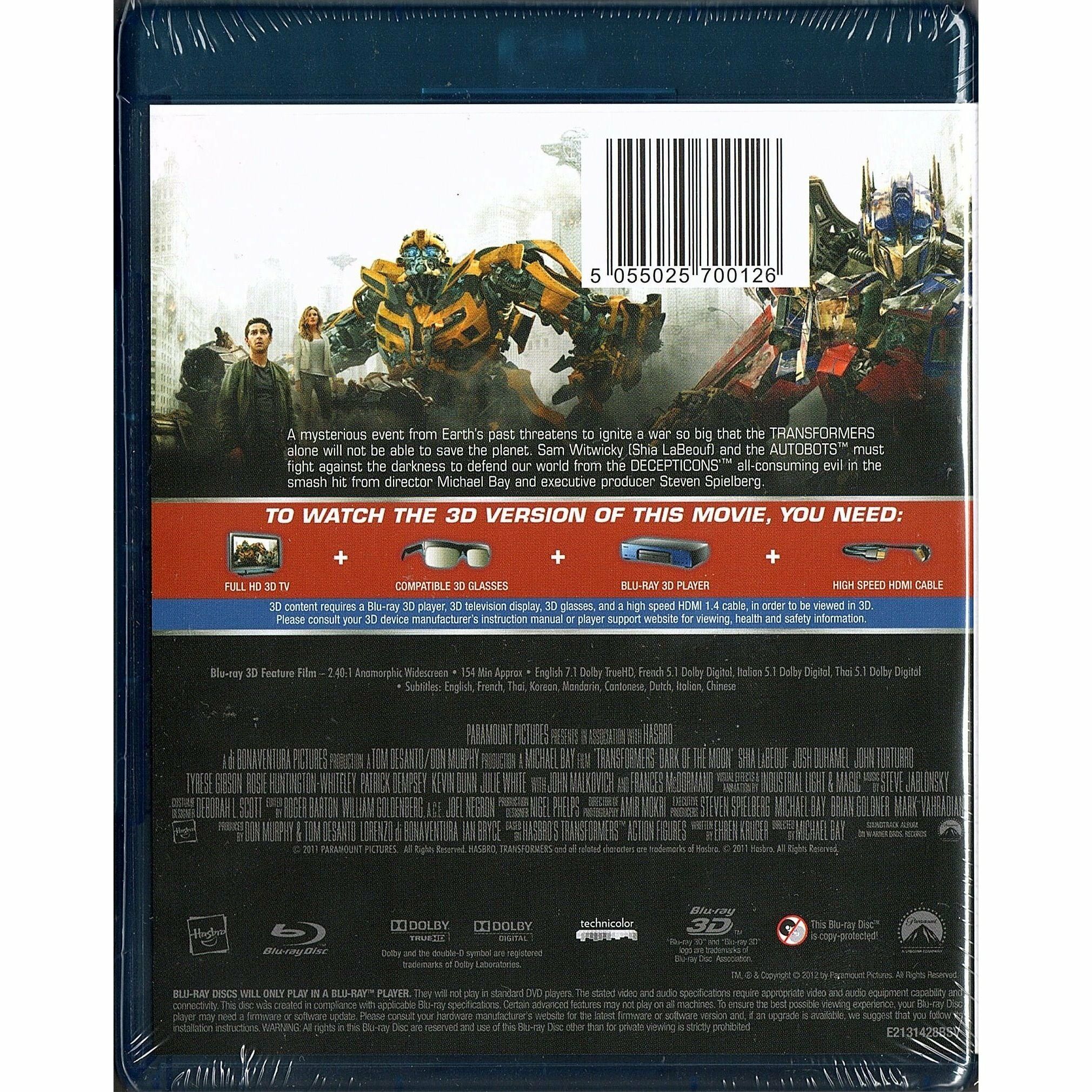 Transformers: Dark of the Moon (2011) (Blu-ray 3D) (Hong Kong Version)