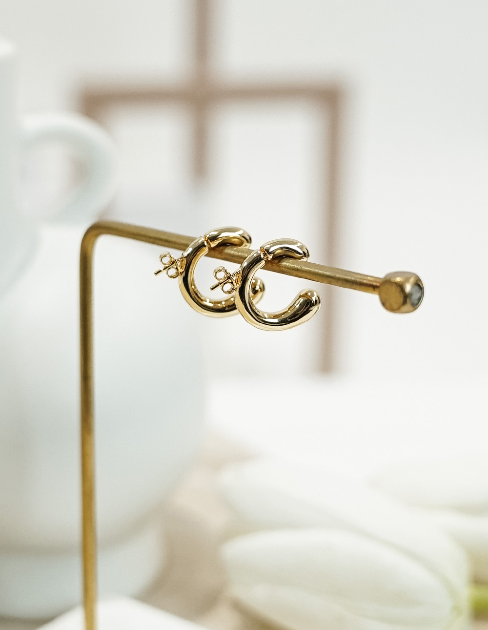 925 純銀前後式C字耳環