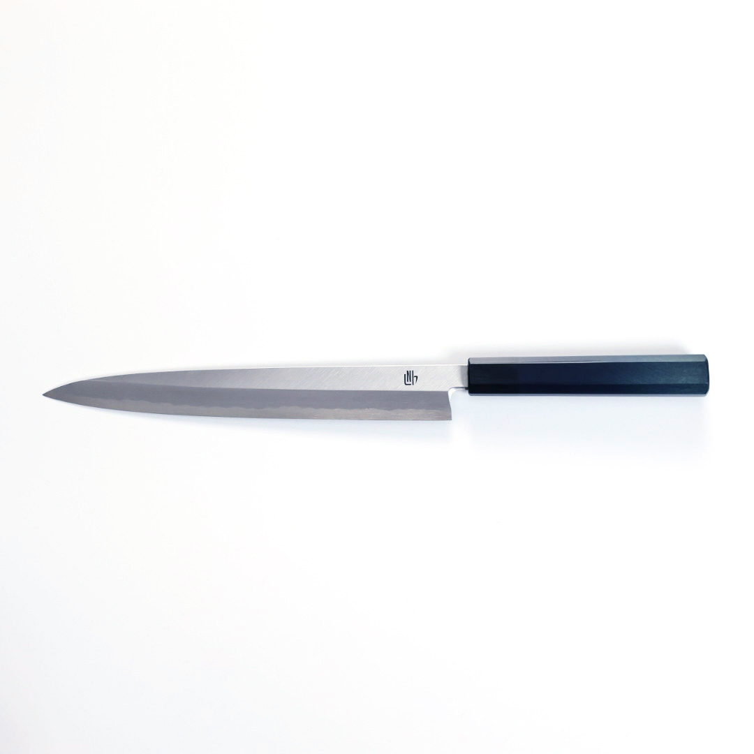 藍包丁 柳刃 240mm 白紙鋼 左手/付鞘