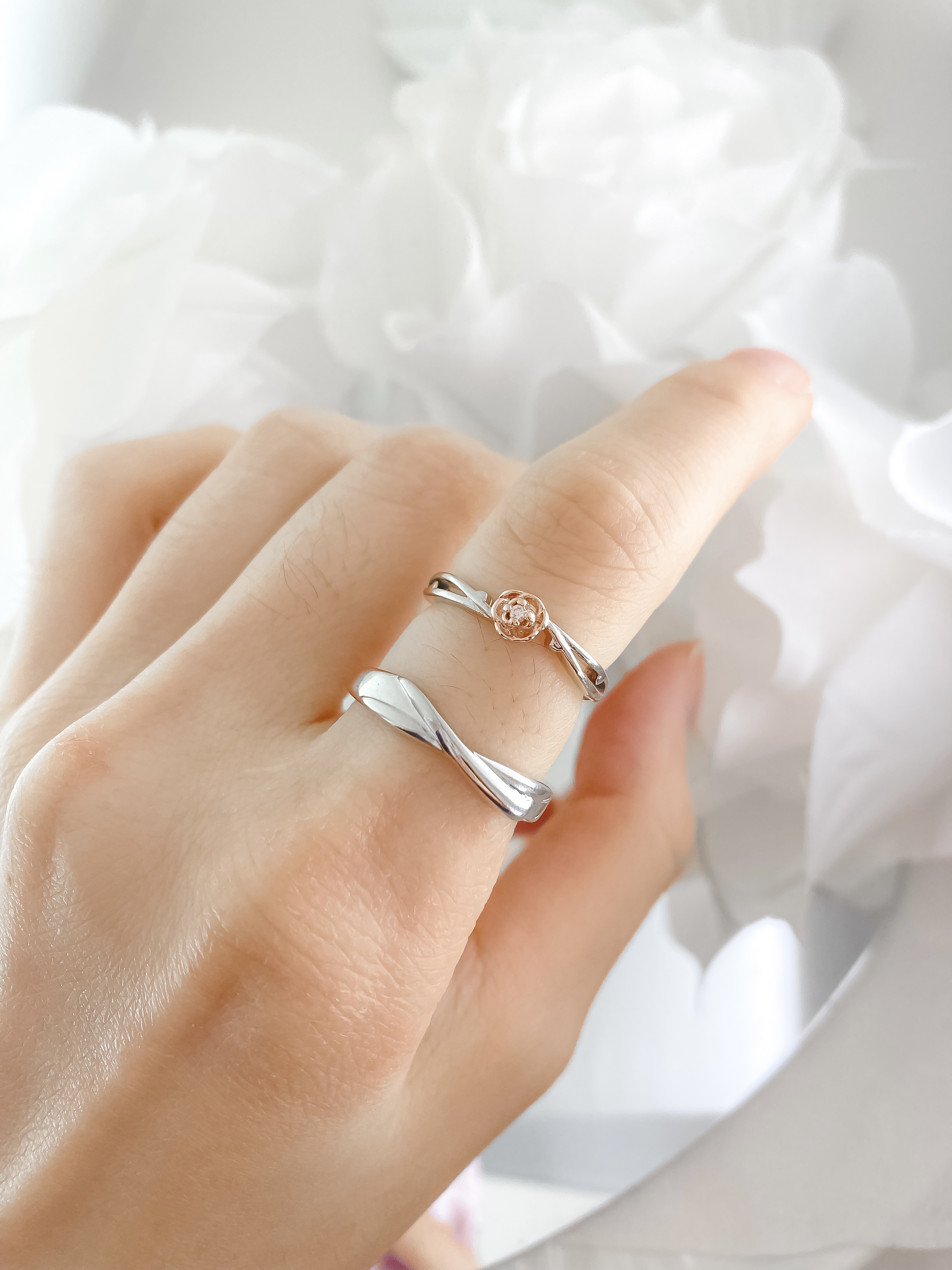 「小王子和玫瑰花」情侶戒指💍 ｜S925純銀或鍍銀｜活口對戒｜免費刻字✒️｜