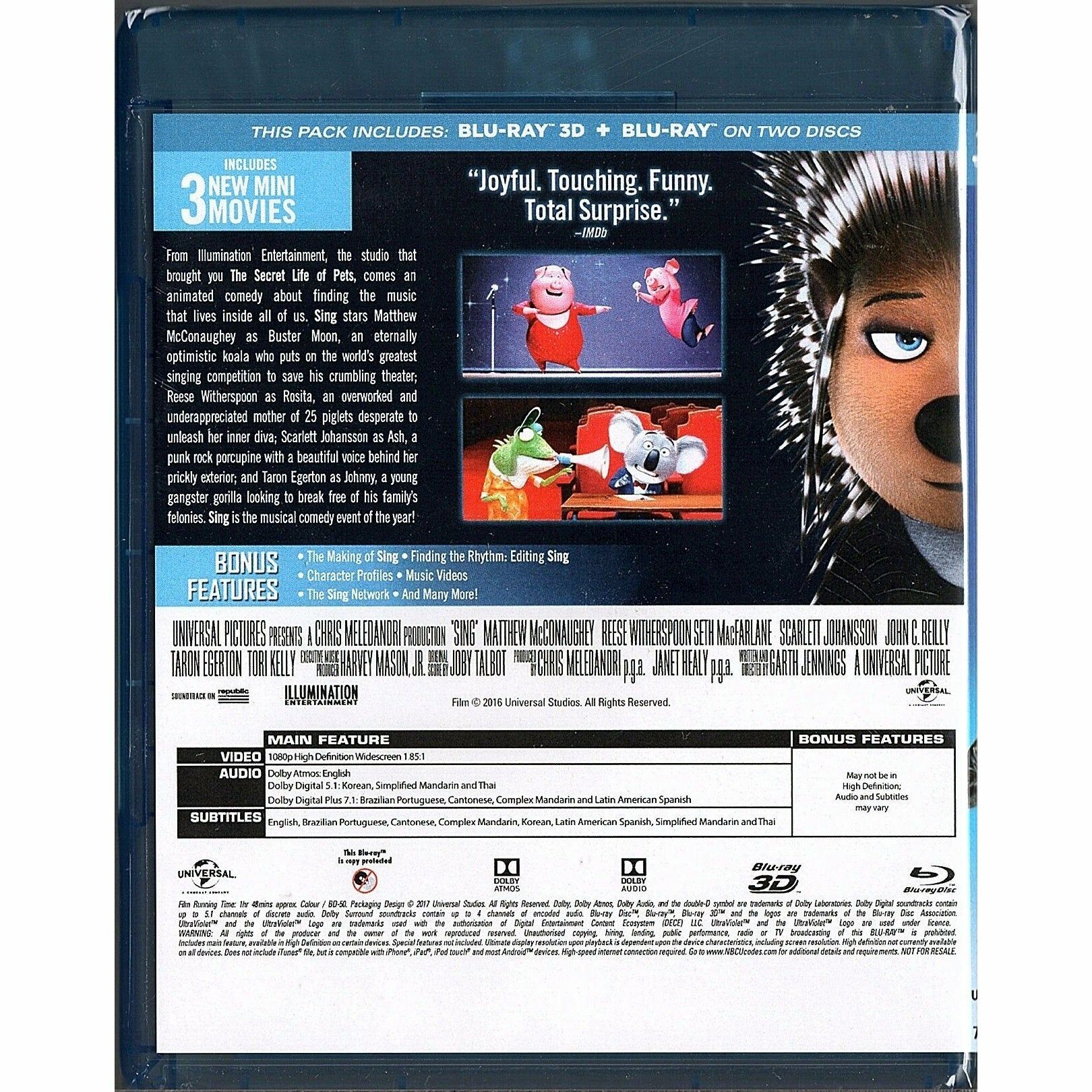 Sing (2016) (Blu-ray 3D + Blu-ray)