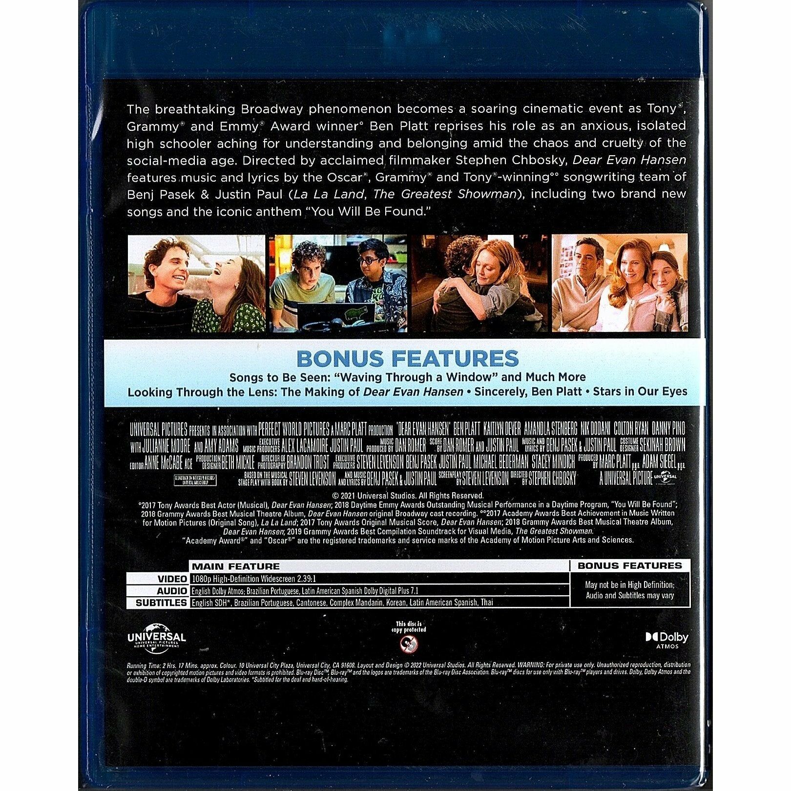 Dear Evan Hansen《親愛的艾文漢森》(2021) (Blu-ray) (香港版)