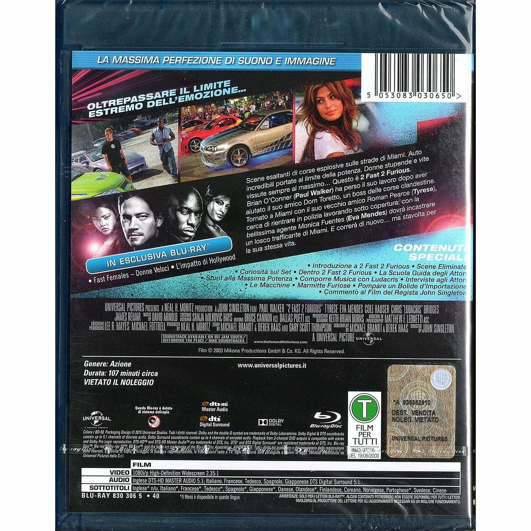 2 Fast 2 Furious (2003) (Blu-ray) (Italy Version)