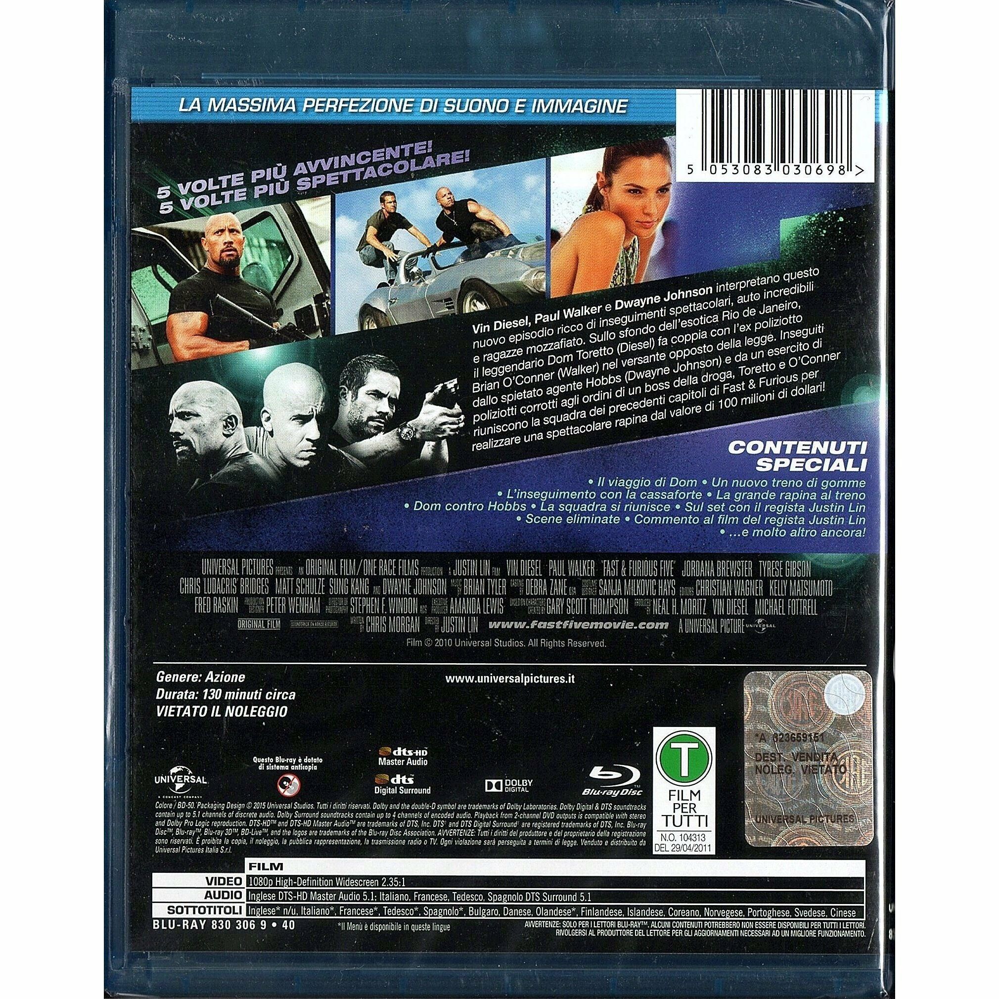 Fast & Furious 5 (2011) (Blu-ray) (Italy Version)