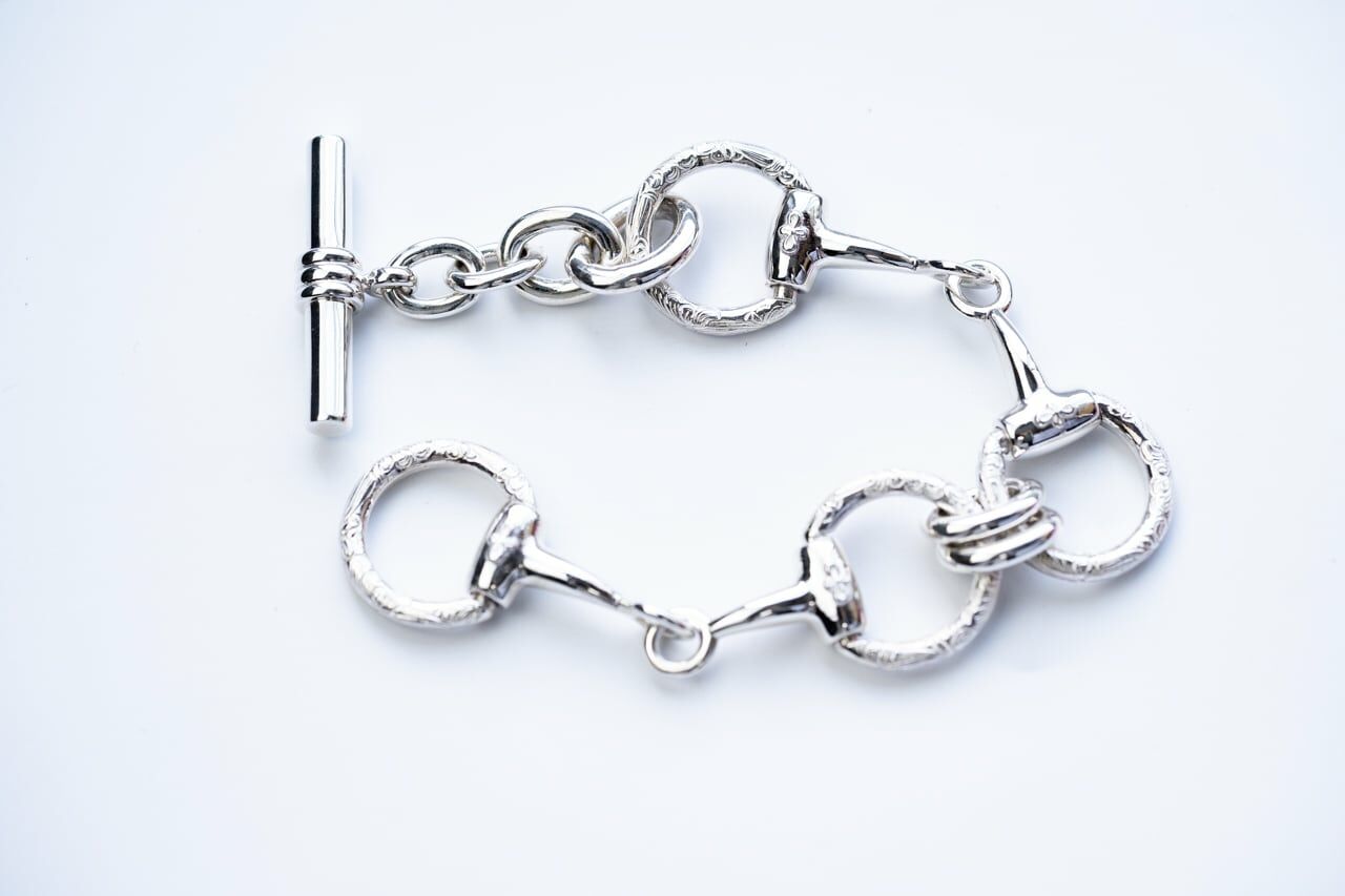 Wakan Silver Smith BN-080 Horse bit bracelet double