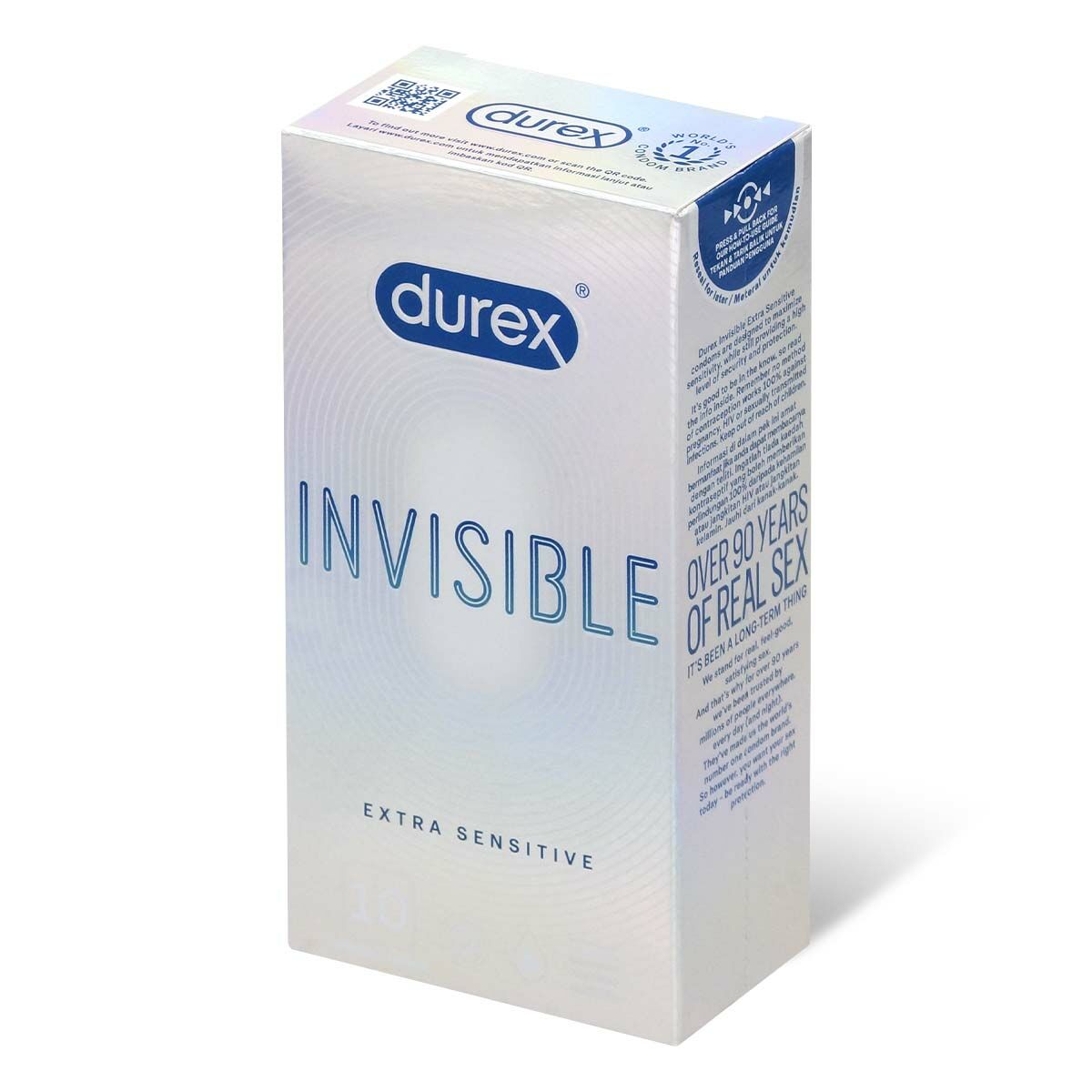 Durex Invisible Extra Sensitive 10's Pack Latex Condom