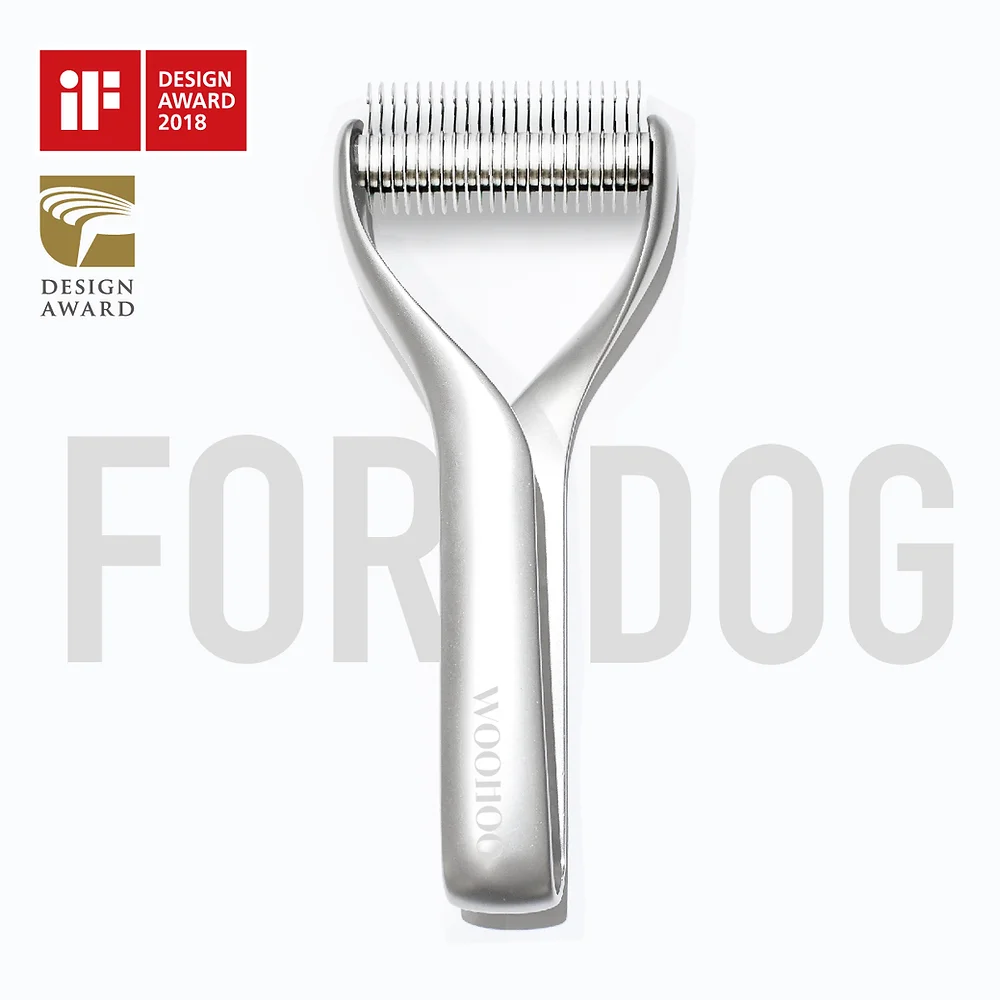 WOOHOO PET - 23T寵物理毛梳(中長毛犬-霧面銀)