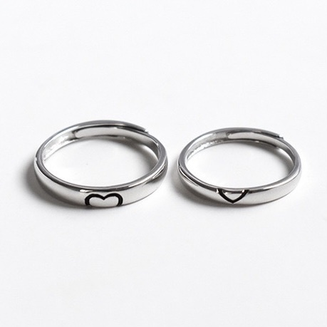 「拼愛心🩷」情侶戒指💍 ｜S925純銀或鍍銀｜活口對戒｜免費刻字✒️｜