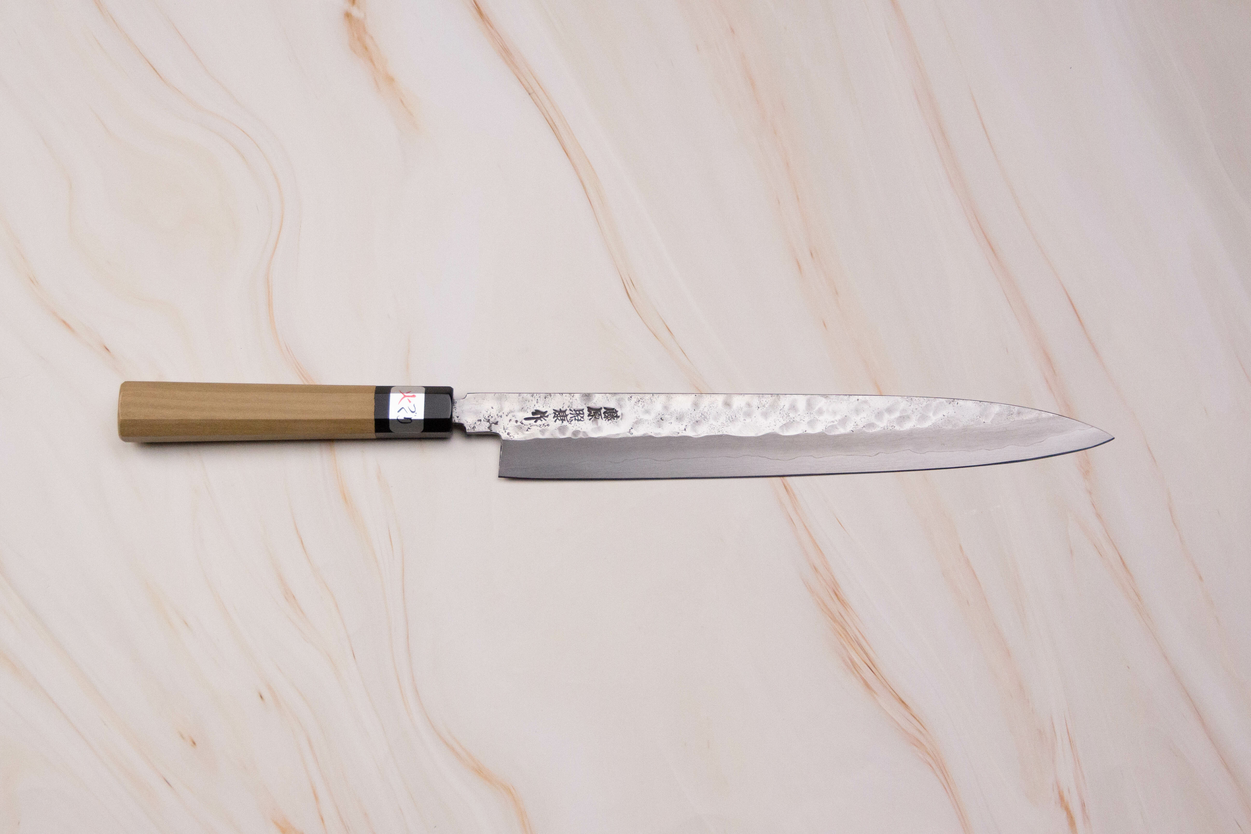 藤原照康作　 幻の名刀　白一鋼　牛刀 包丁　195mm　メーカー研ぎ直し済み 藤原照康作 幻の名刀 白一鋼 牛刀 包丁 195mm メーカー研ぎ直し
