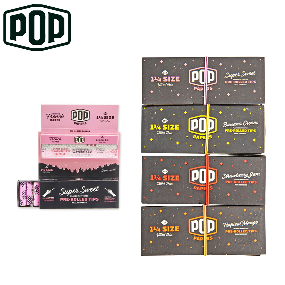 🇺🇸Pop - 1 1/4 Rolling Papers + Pre-Rolled Tips 煙紙+珍珠濾嘴組