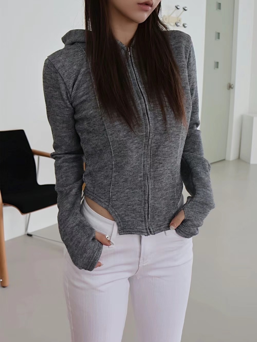 🇰🇷韓國 縮腰 素面 連帽外套