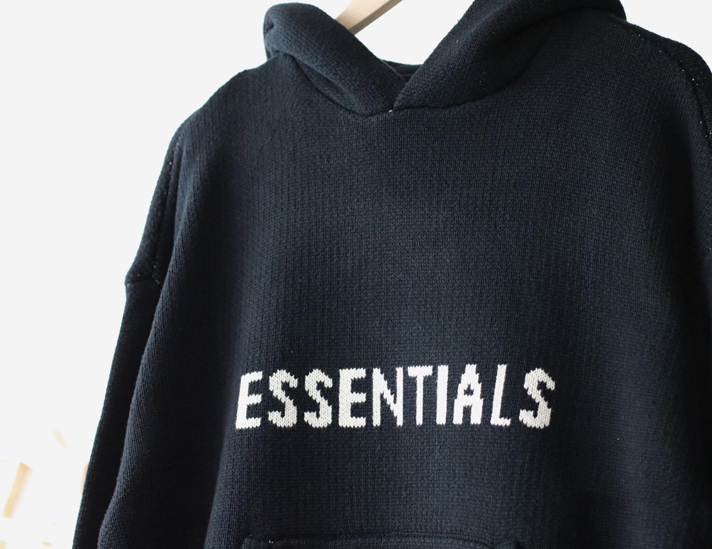 Fear Of God Essentials  Knit Hoodie BLACK