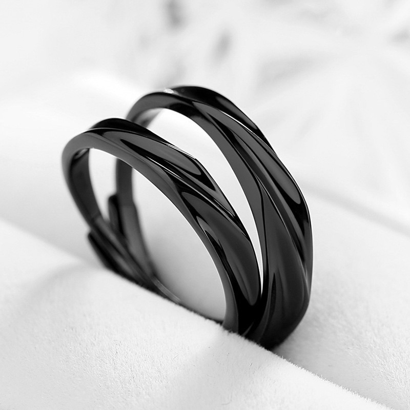 「漣漪之戀」情侶戒指💍 ｜S925純銀｜活口對戒｜免費刻字✒️｜