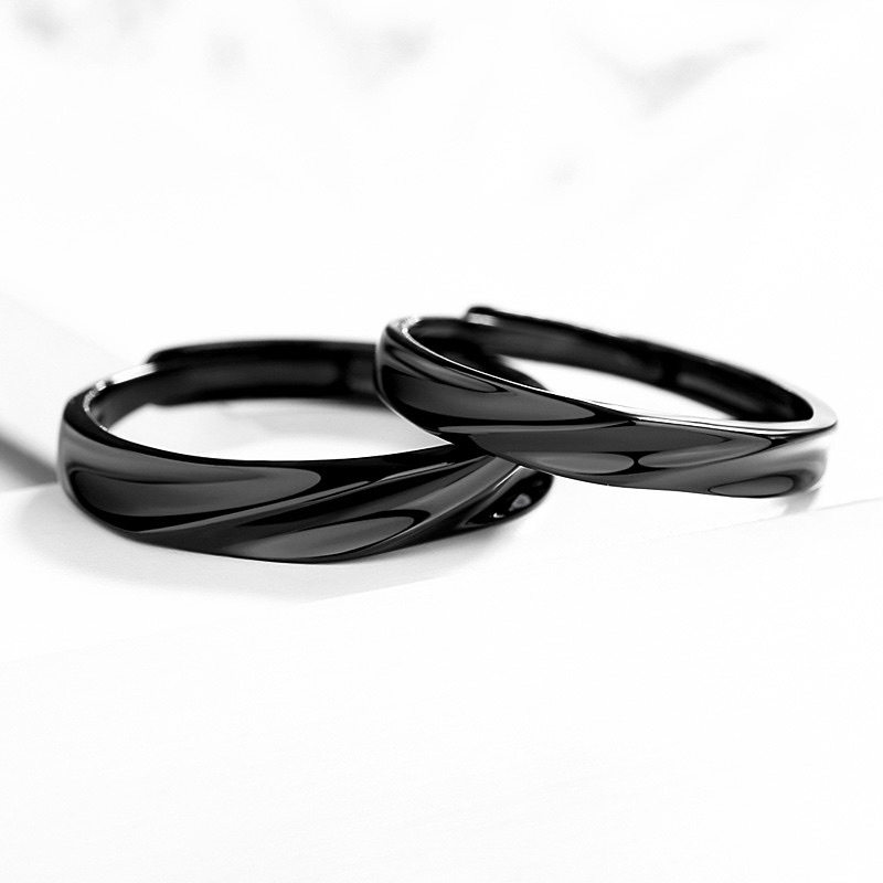 「漣漪之戀」情侶戒指💍 ｜S925純銀｜活口對戒｜免費刻字✒️｜