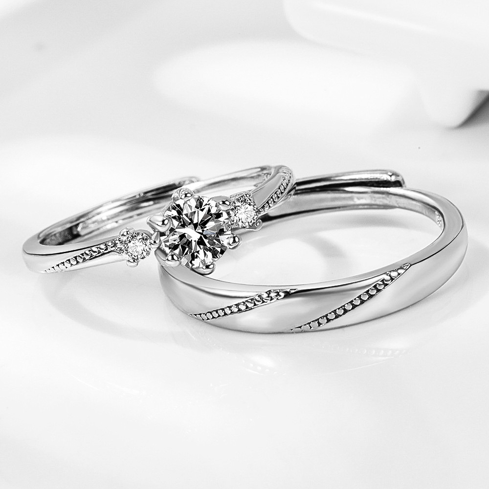 「幸福≧ω≦」情侶戒指💍 ｜S925純銀或鍍銀｜活口對戒｜免費刻字✒️｜