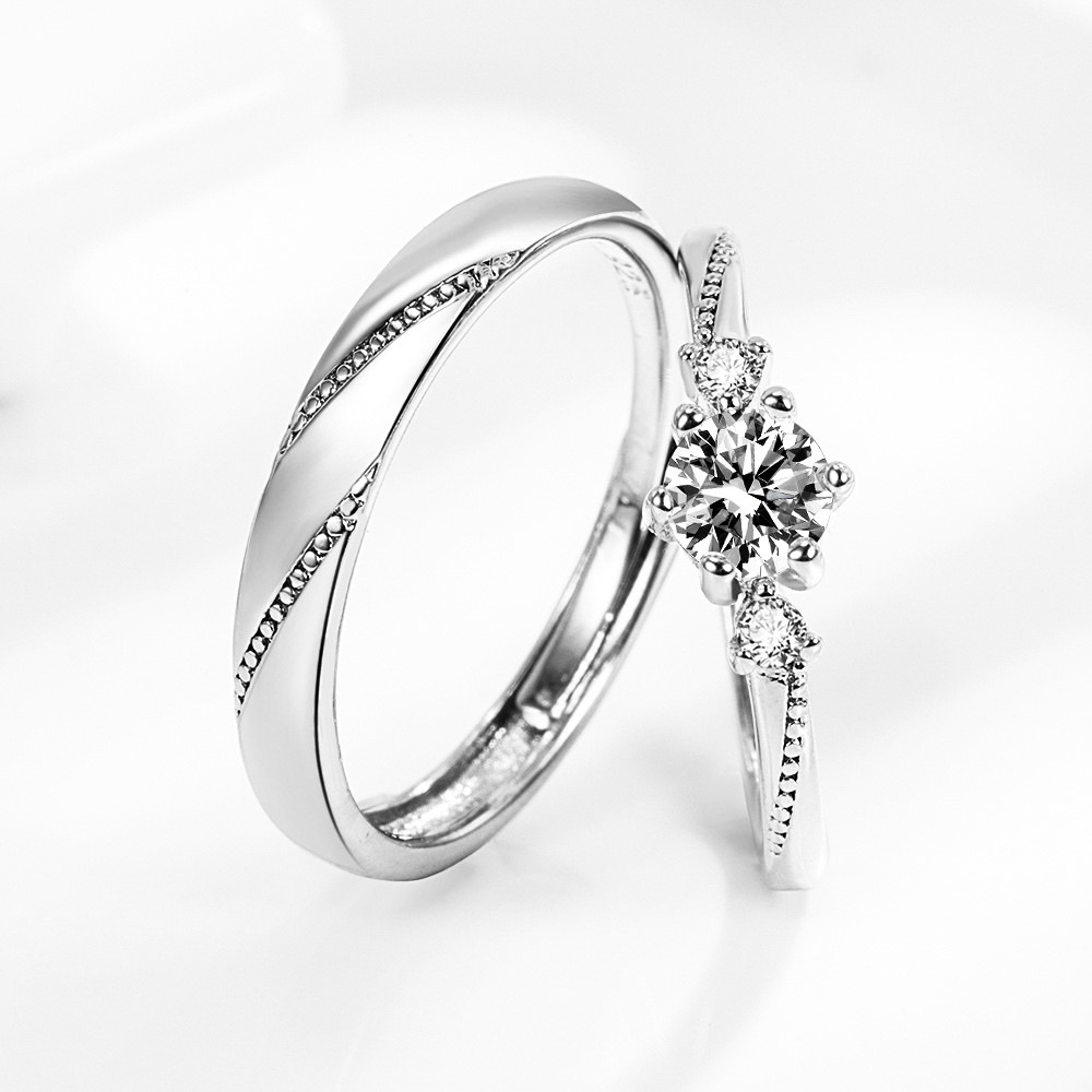 「幸福≧ω≦」情侶戒指💍 ｜S925純銀或鍍銀｜活口對戒｜免費刻字✒️｜