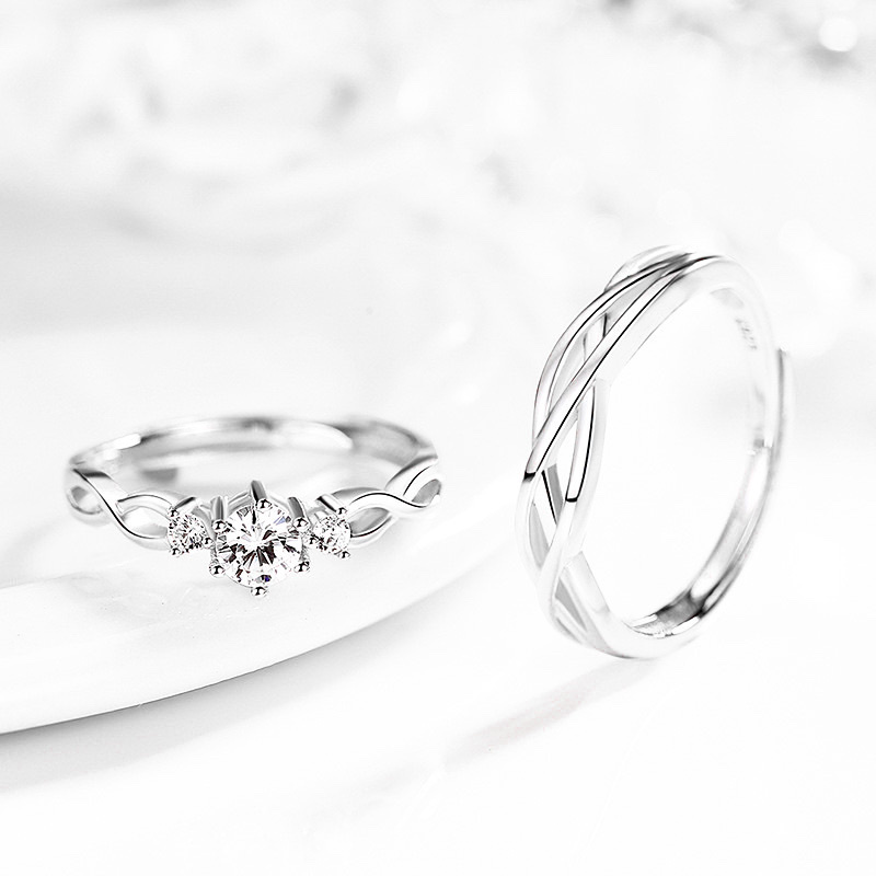 「溫柔」情侶戒指💍 ｜S925純銀或鍍銀｜活口對戒｜免費刻字✒️｜