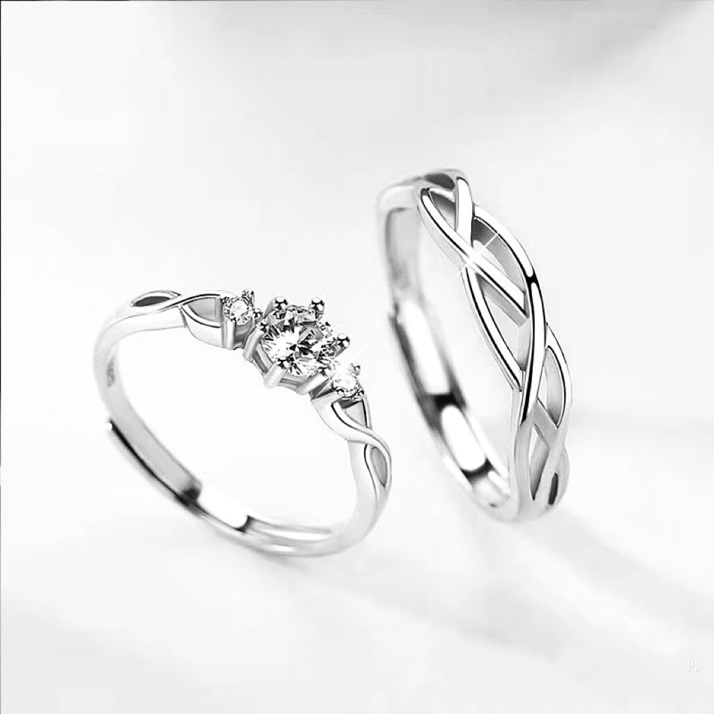 「溫柔」情侶戒指💍 ｜S925純銀或鍍銀｜活口對戒｜免費刻字✒️｜