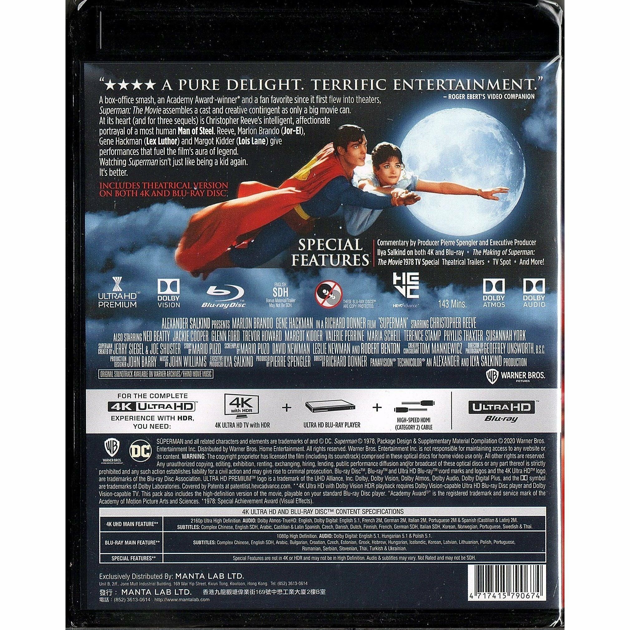 超人 (1978) (4K Ultra HD + Blu-ray) [訂貨]