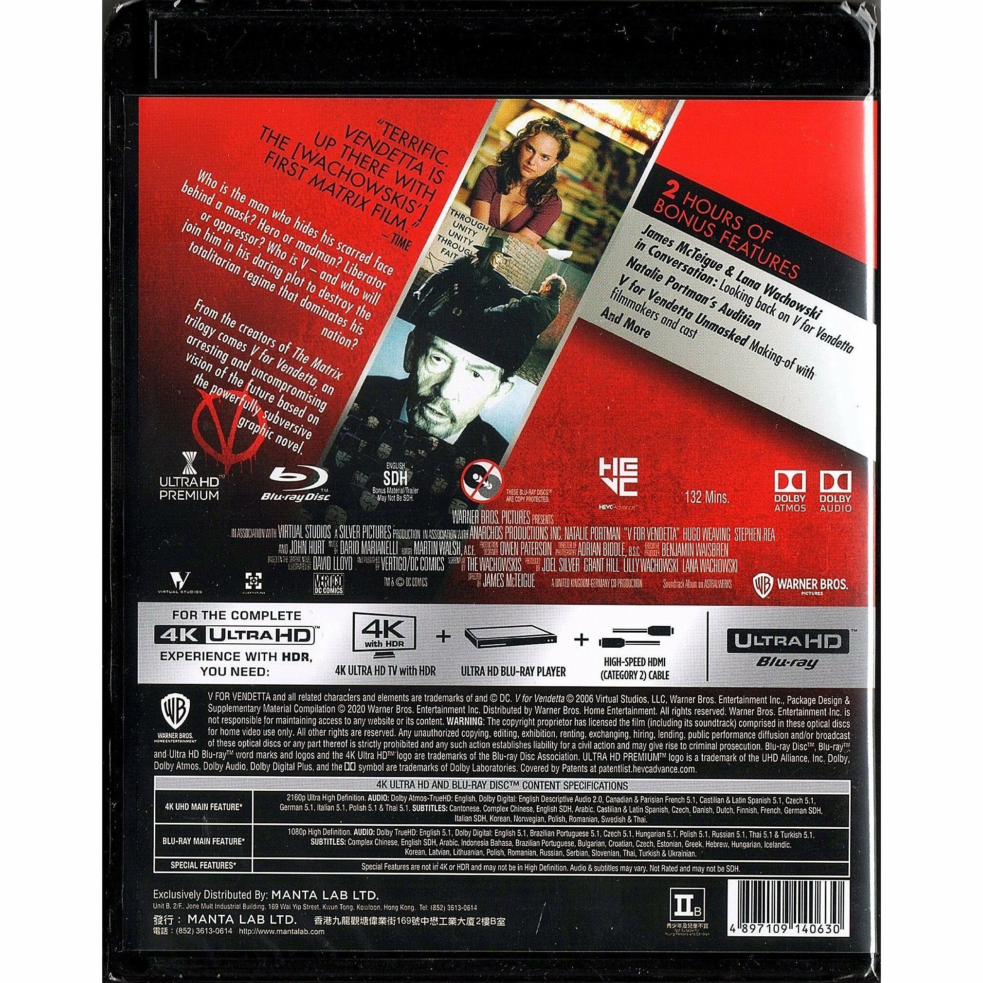 V FOR VENDETTA (UHD+BD)