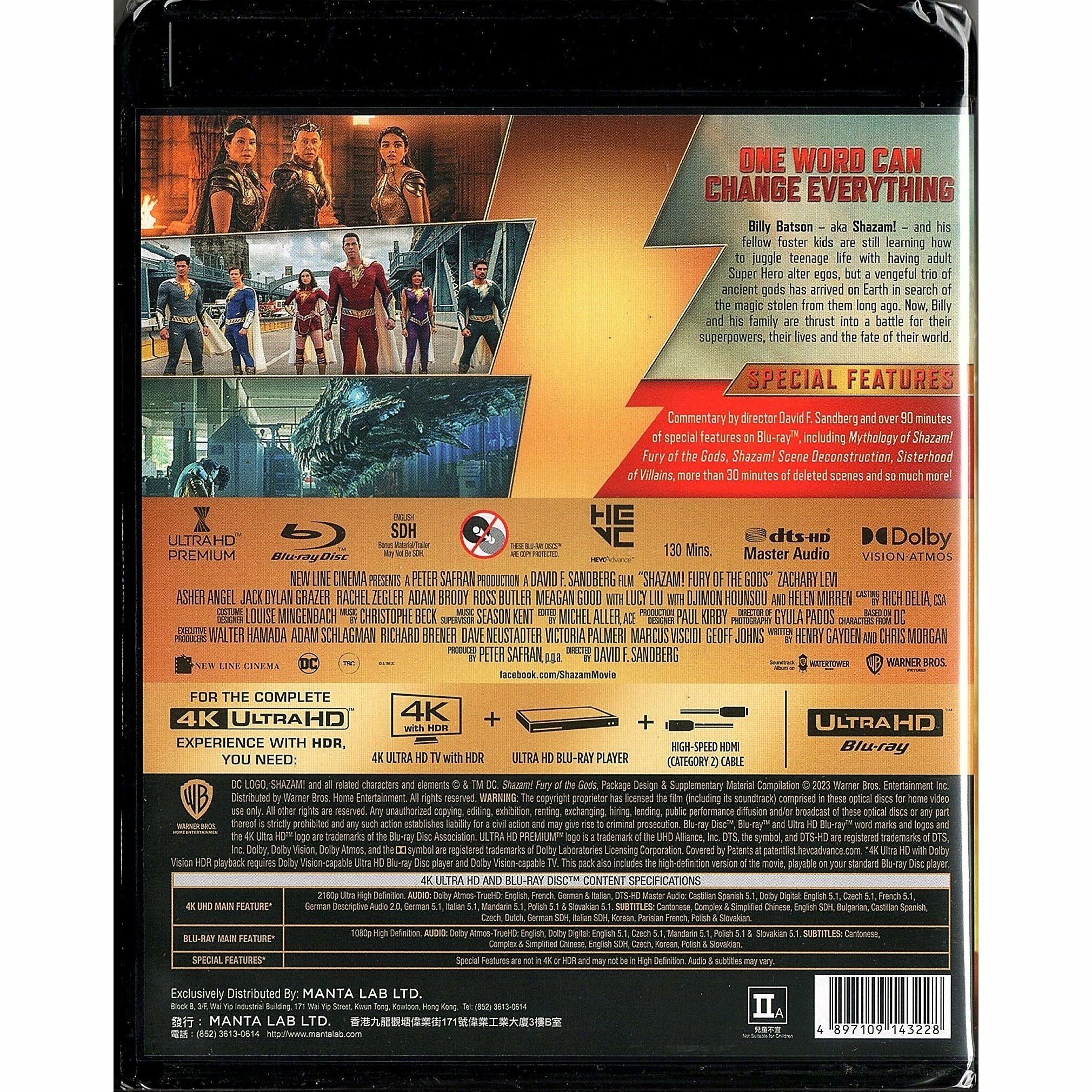 Shazam! Fury of the Gods (2023) (4K Ultra HD + Blu-ray)