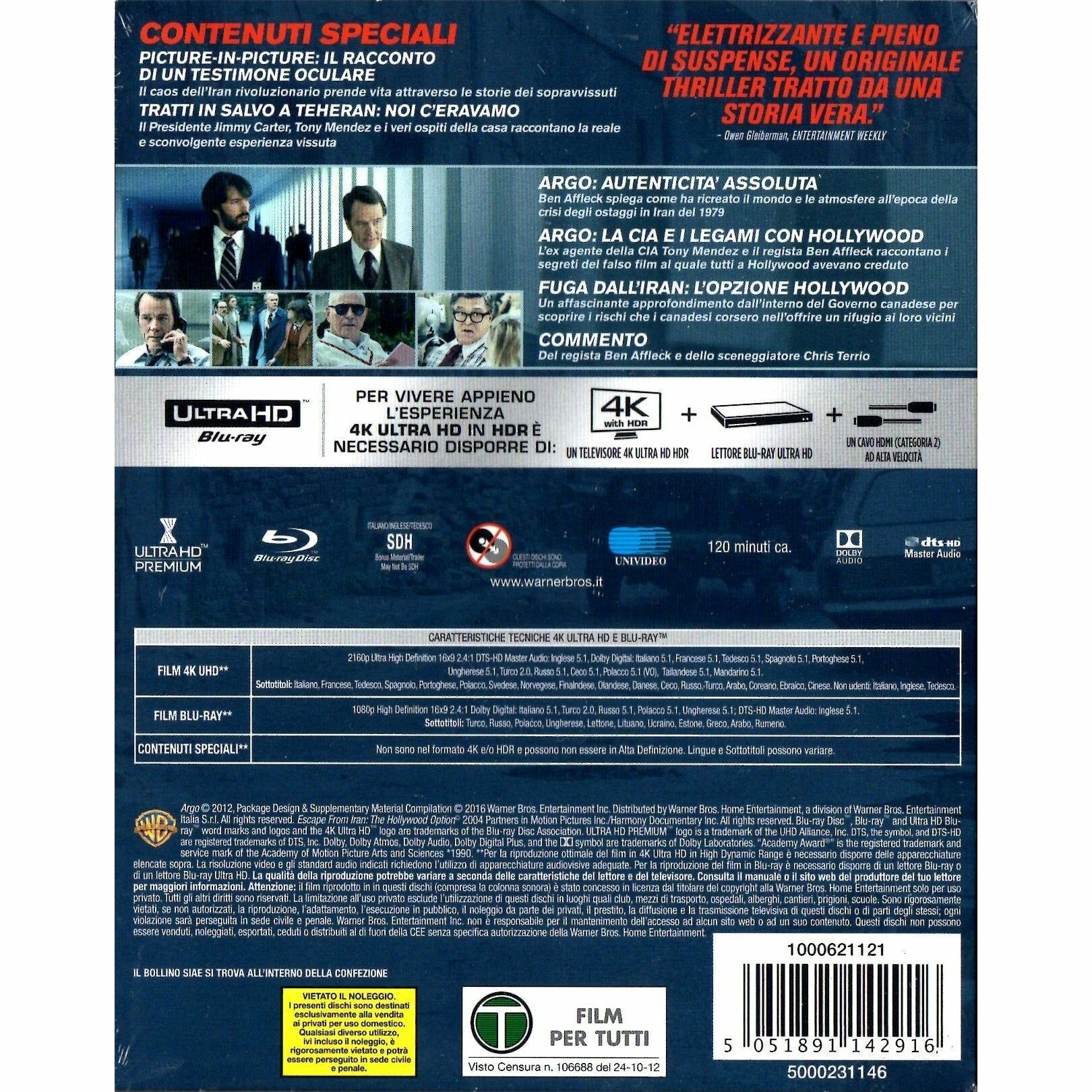 Argo (2012) (4K Ultra HD + Blu-ray) (Italian version)