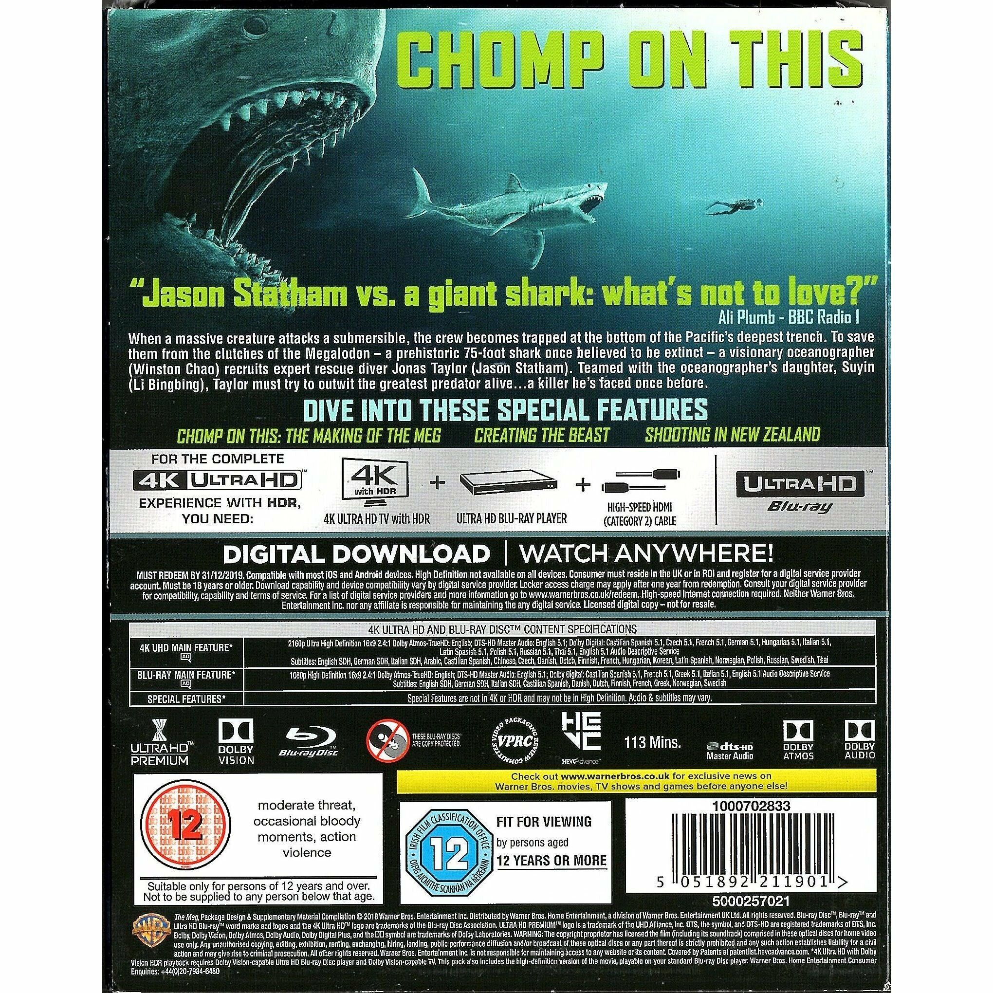 Meg, The (2018) (4K Ultra HD + Blu-ray) (UK version)