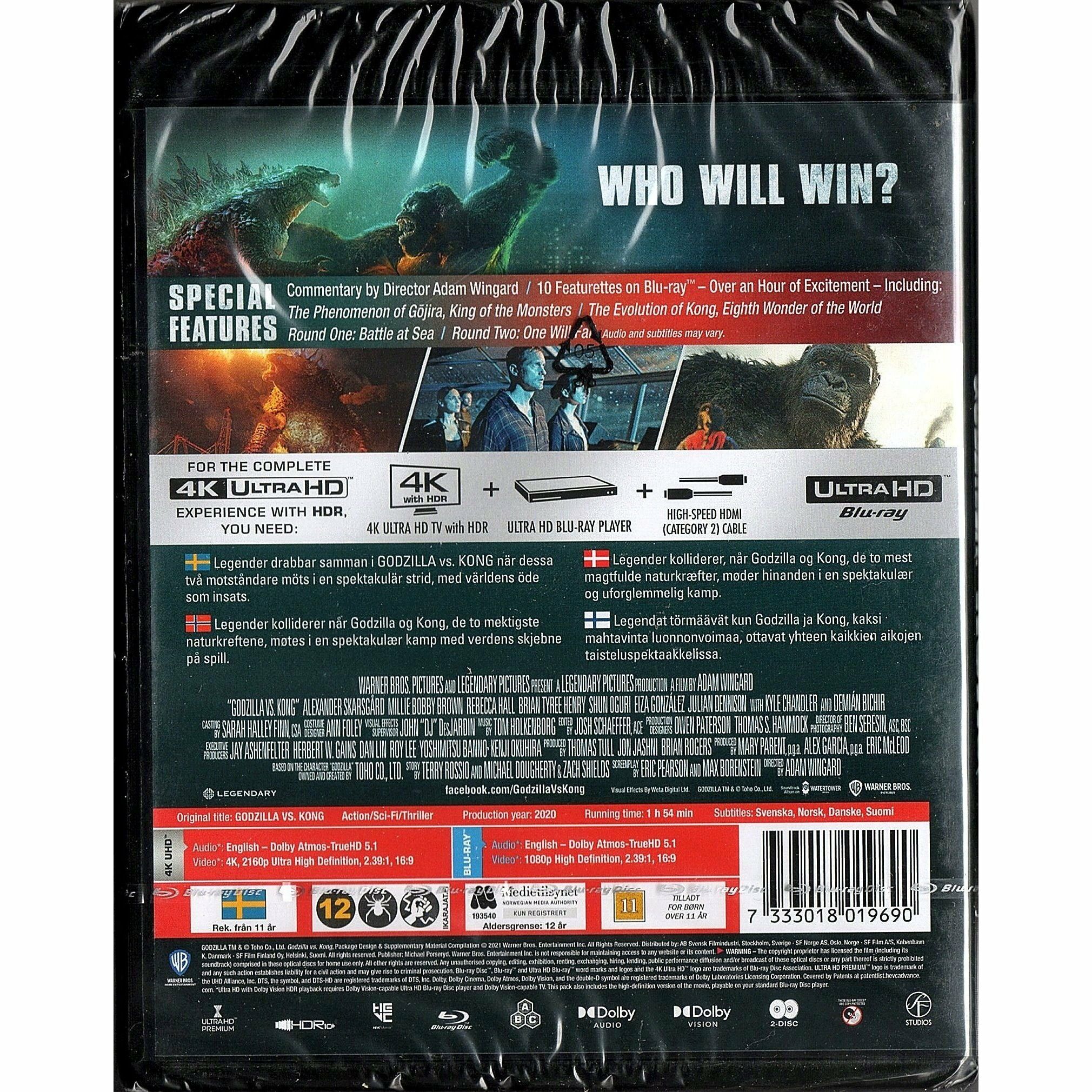 Godzilla vs. Kong (2021) (4K Ultra HD + Blu-ray) (Nordic version)