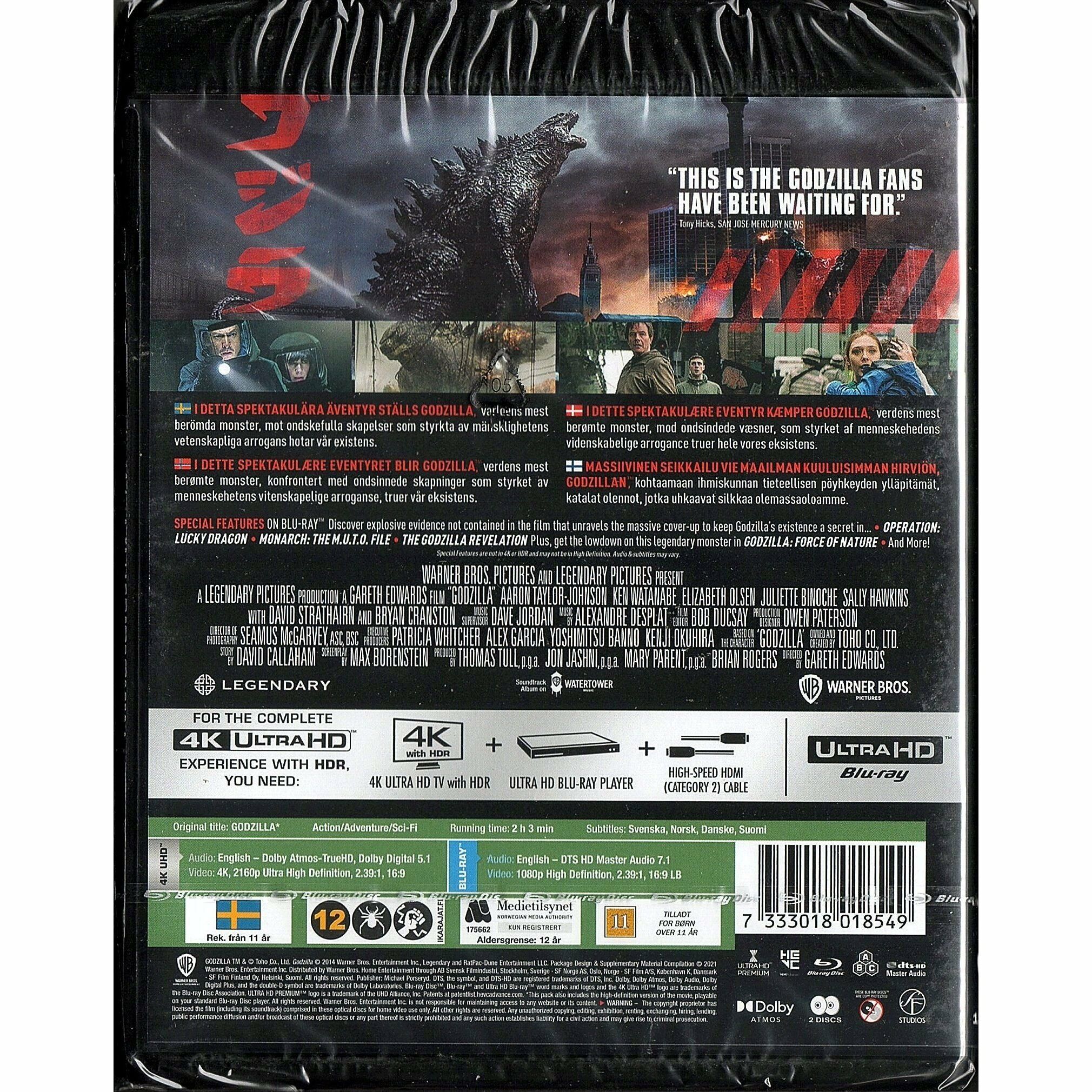 Godzilla (2014) (4K Ultra HD + Blu-ray) (Nordic version)