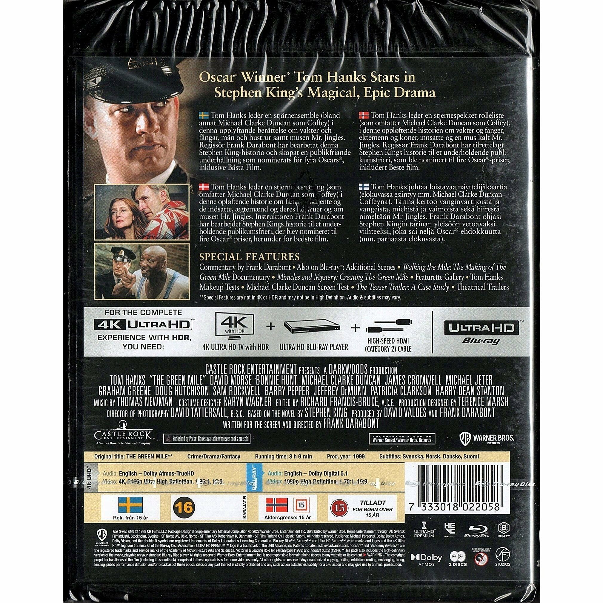 Green Mile, The (1999) (4K Ultra HD + Blu-ray) (Nordic version)