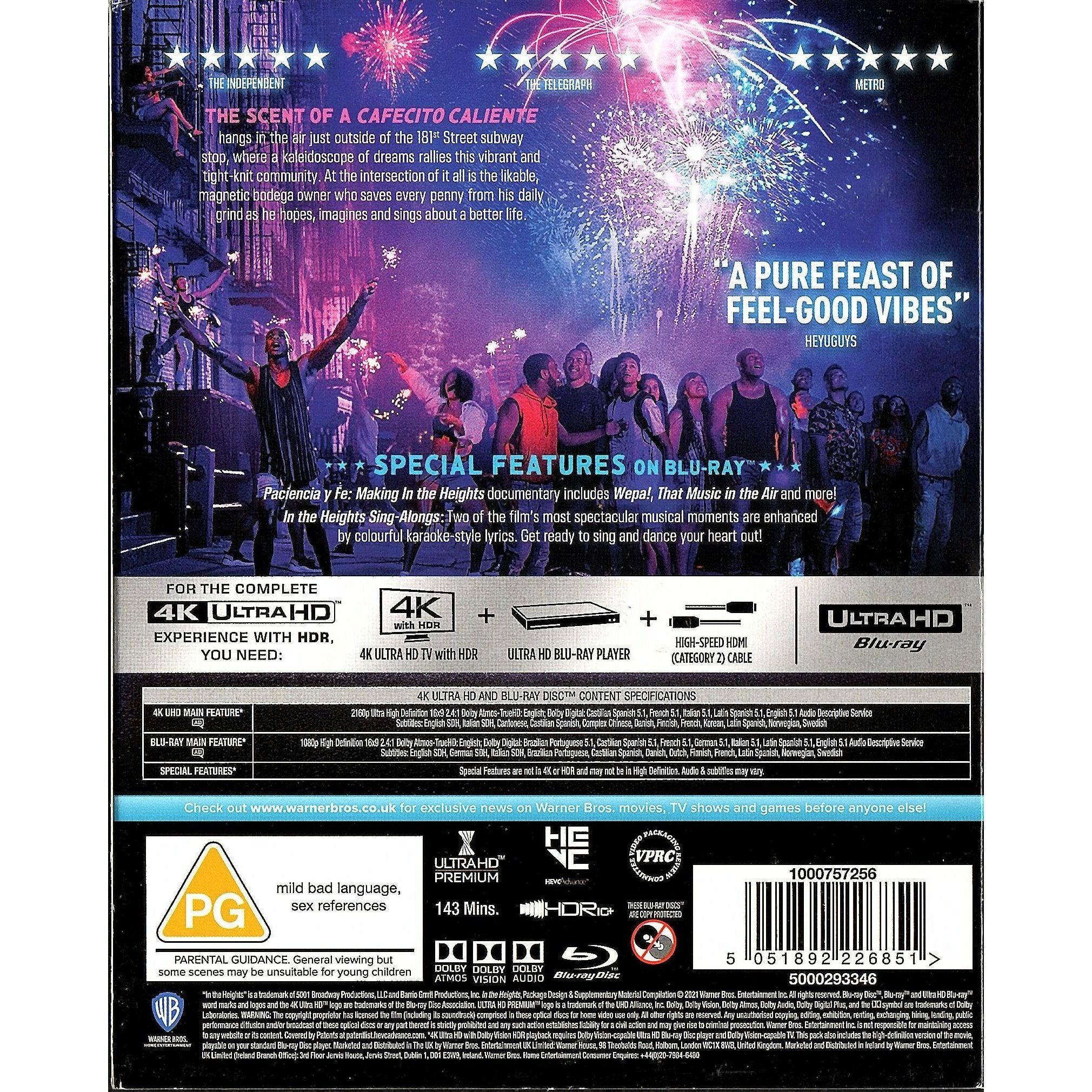 In the Heights (2021) (4K Ultra HD + Blu-ray) (UK version)
