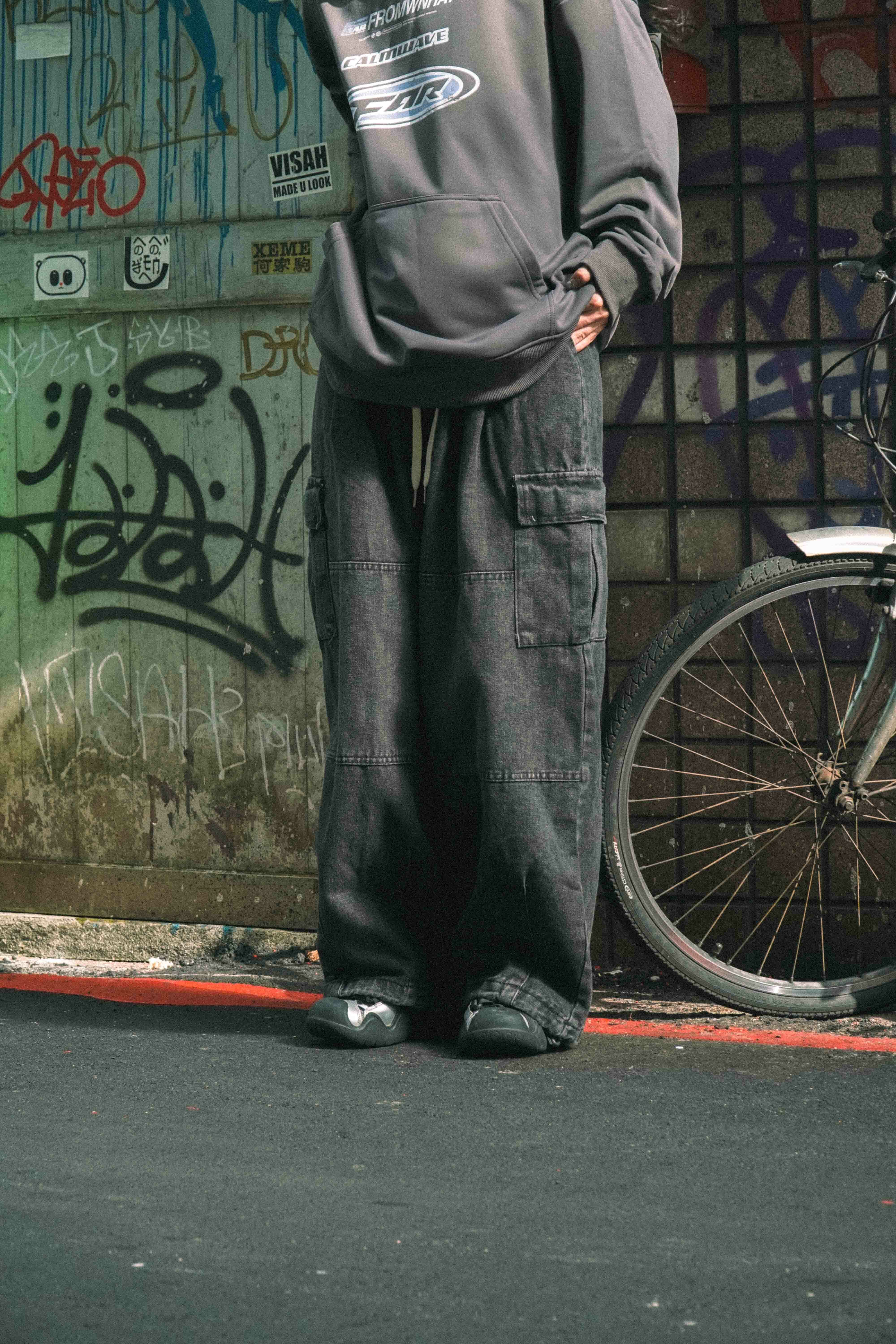 『Always_Good』水洗 超寬 大口袋 抽繩 氣球褲